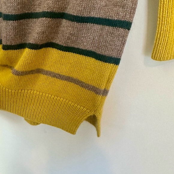 NWT Hive & Honey Yellow and Brown Striped Crew Neck Sweater - Size: XS - Picture 3 of 6